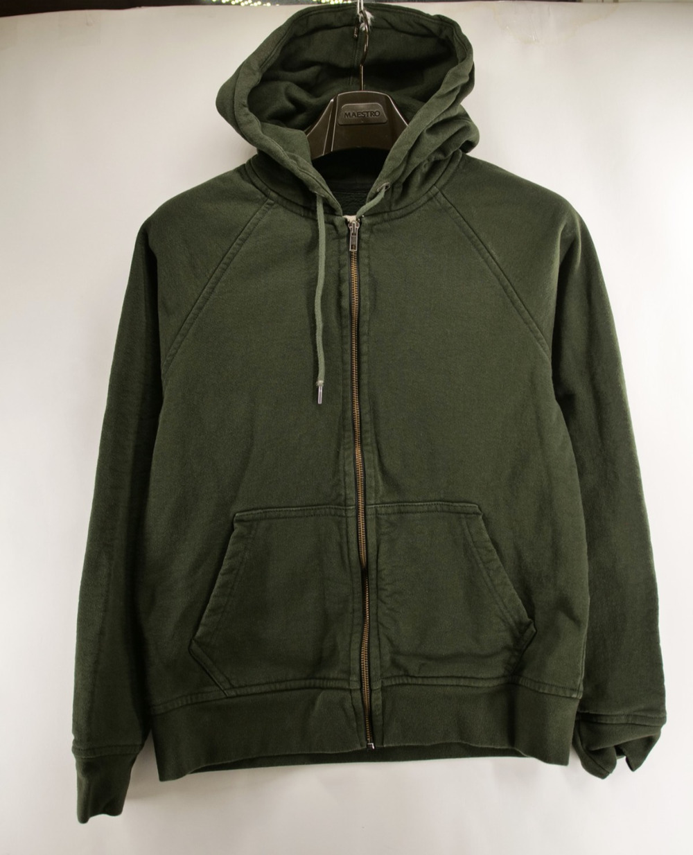 Flint and Tinder Men's M Green Full Zip 10-Year Hoodie Made in USA Fleece Jacket